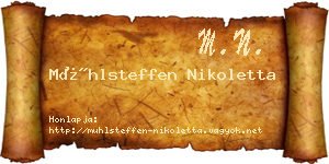 Mühlsteffen Nikoletta névjegykártya