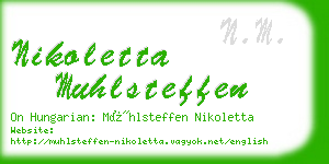 nikoletta muhlsteffen business card